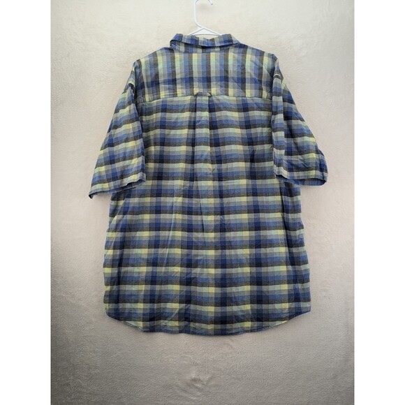 Pendleton Collared Short Sleeve Blue Plaid Button Up Shirt Mens XL - Picture 8 of 9